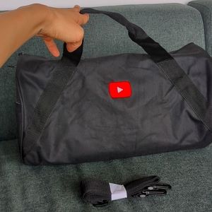 NWOT YouTube logo black duffle